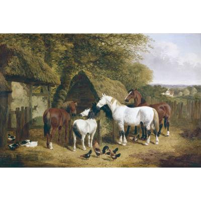 John Frederick Herring – Horses and Ponies Feeding